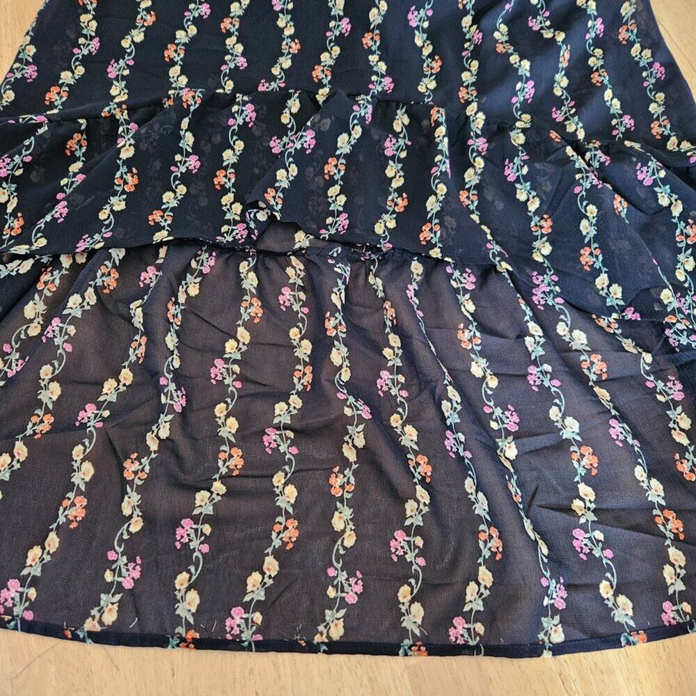 SALE Indulge Crochet Top High Low Dress Spaghetti strap Black Floral SZ XL NWT - Picture 8 of 9
